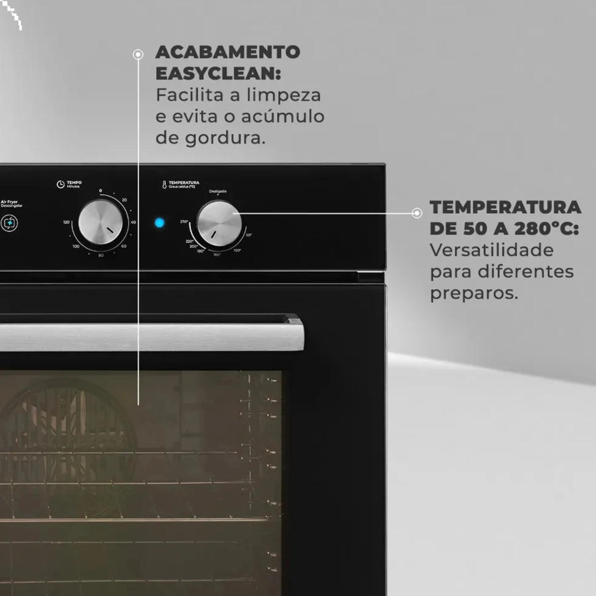 Forno Eletrico de Embutir Fischer Infinity 78l com Air Fryer Preto 220v Forno Eletrico de Embutir Fischer Infinity 78l com Air Fryer Preto 220v