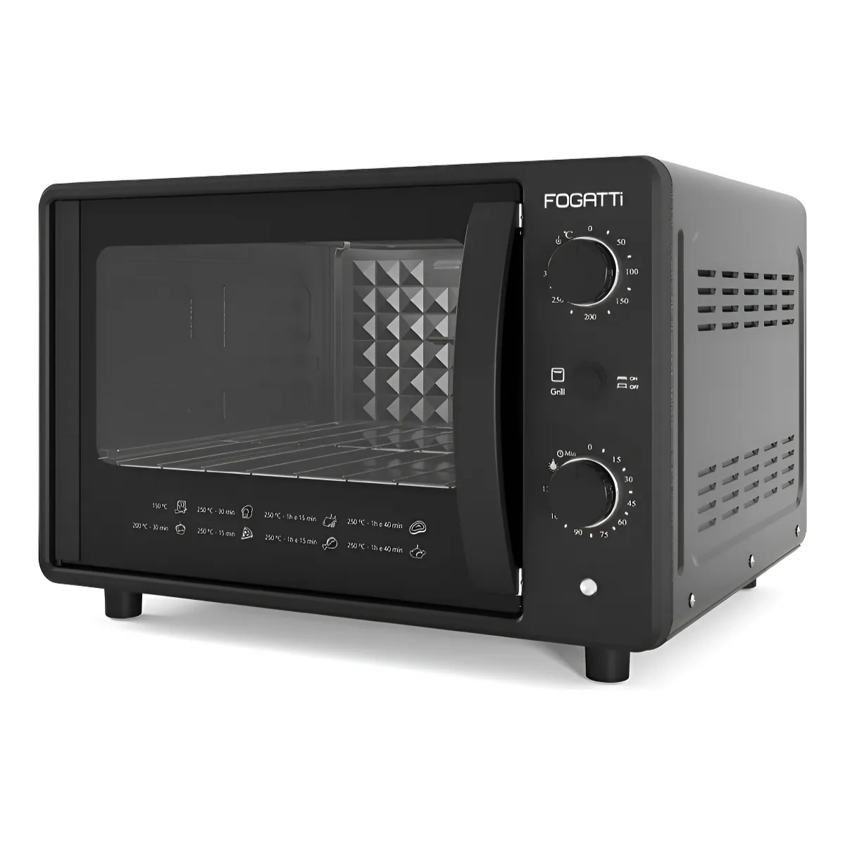 FORNO ELETRICO S40 BLACK 300C 40 LITROS 127V FOGATTI