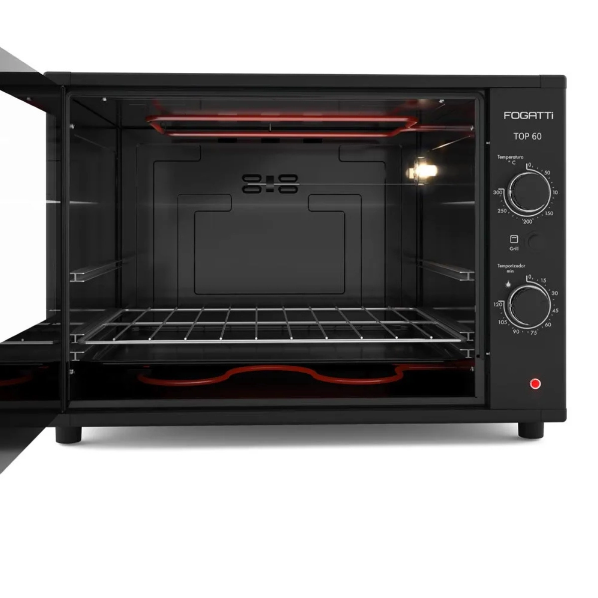 FORNO FOGATTI ELÉTRICO BANCADA TOP BLACK 60 LITROS 127V