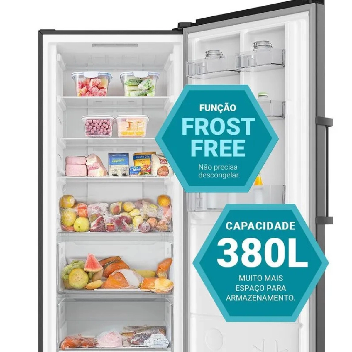 FREEZER E REFRIGERADOR VERTICAL 380L 2 EM 1 INOX PHILCO PFV38A 220V FREEZER E REFRIGERADOR VERTICAL 380L 2 EM 1 INOX PHILCO PFV38A 220V