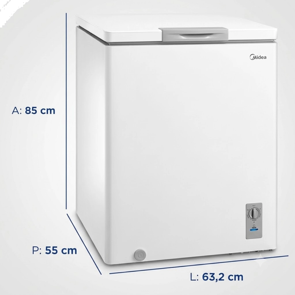 FREEZER HORIZONTAL MIDEA 142L INVERTER BIVOLT BRANCO