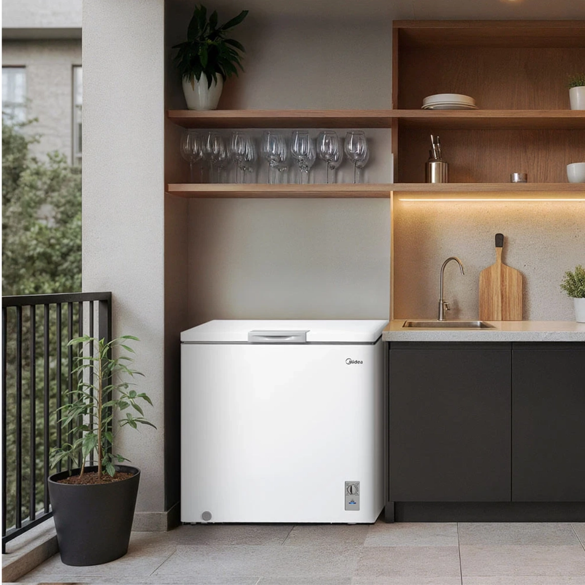 FREEZER HORIZONTAL MIDEA 142L INVERTER BIVOLT BRANCO