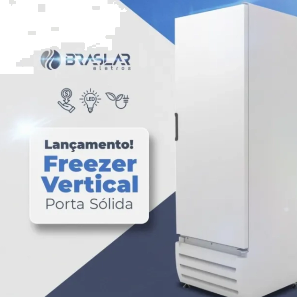 Freezer Vertical 500L Porta Cega Dupla Ação - Refrigeração R290 Ecológico, Controle Termostato Freezer Vertical 500L Porta Cega Dupla Ação - Refrigeração R290 Ecológico, Controle Termostato