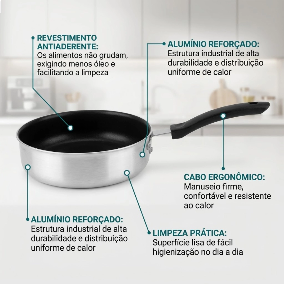 FRIGIDEIRA INDUSTRIAL N51 ANTIADERENTE 3,4L ALUFLON ALOESTE FRIGIDEIRA INDUSTRIAL N51 ANTIADERENTE 3,4L ALUFLON ALOESTE