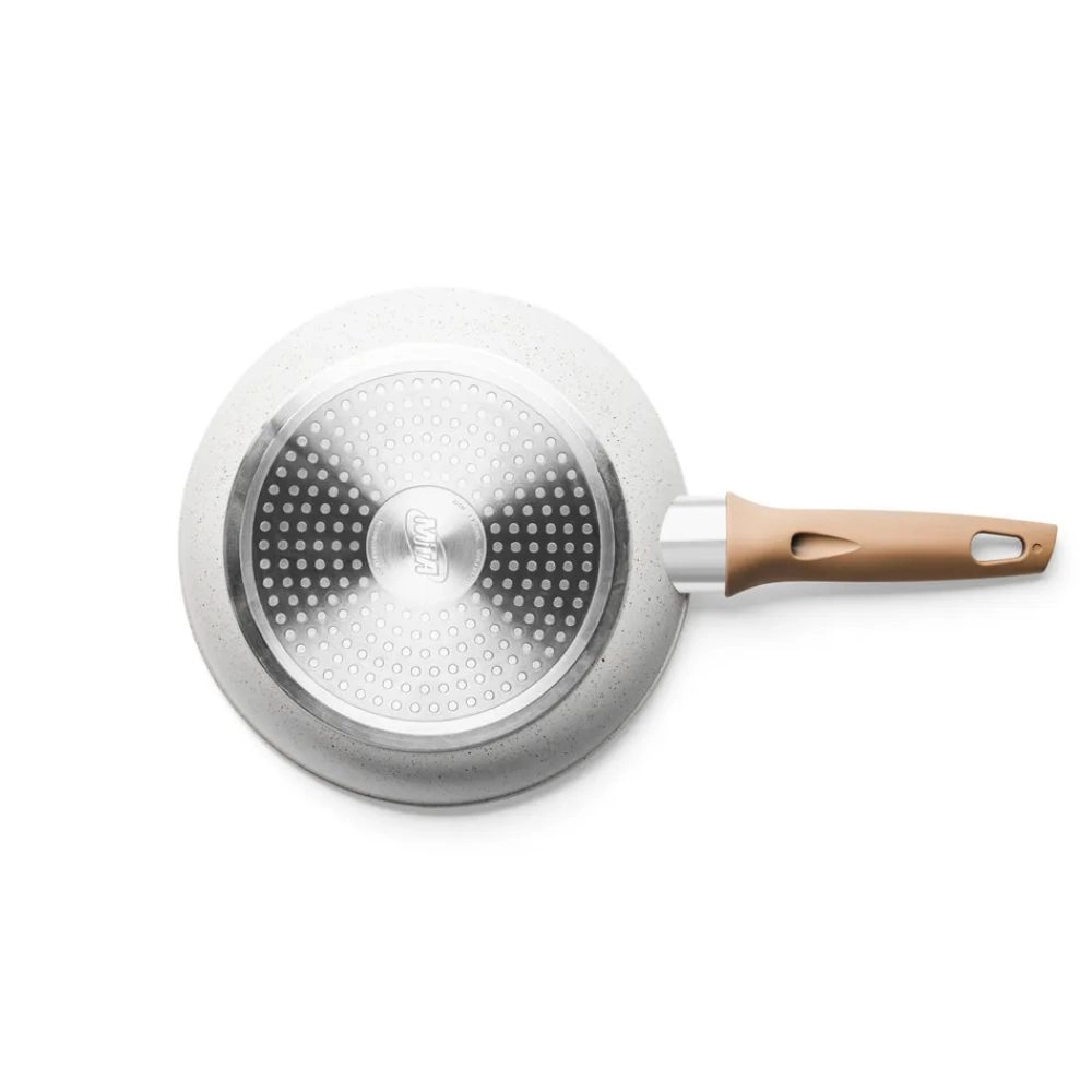 Frigideira Wok Indução Antiaderente 24cm Com Tampa 2,2l MTA Cor Creme Frigideira Wok Indução Antiaderente 24cm Com Tampa 2,2l MTA Cor Creme