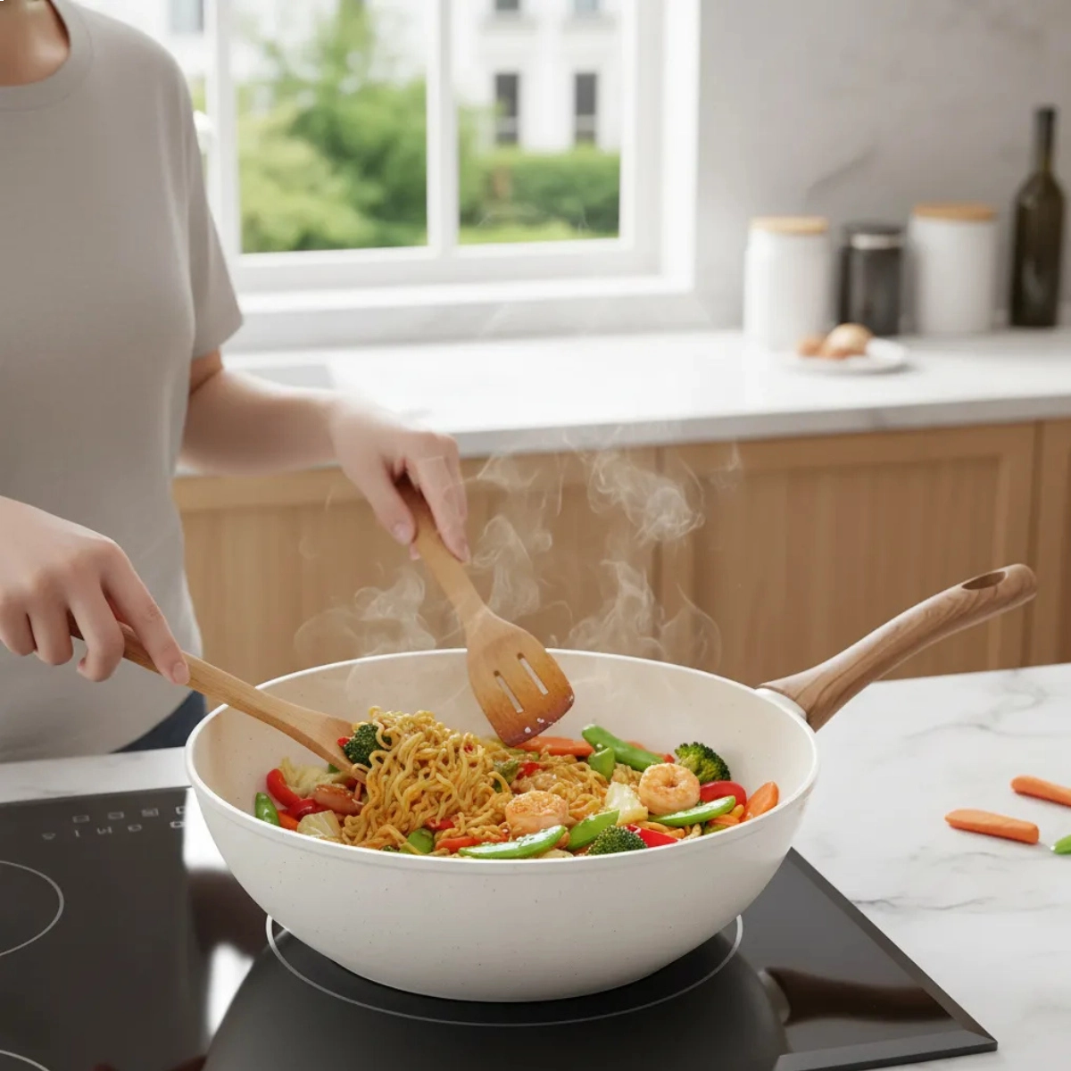 FRIGIDEIRA WOK INDUÇÃO STYLE COOK MÁRMOL CERÂMICA 28CM 4,15L FRIGIDEIRA WOK INDUÇÃO STYLE COOK MÁRMOL CERÂMICA 28CM 4,15L