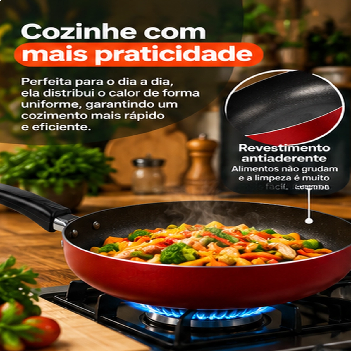 FRIGIDEIRA WORK ANTIADERENTE 3,3L ALUFLON ALOESTE CEREJA