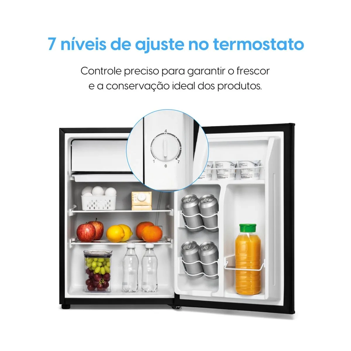 FRIGOBAR ELGIN 70 LITROS 127V PRETO PORTA REVERSIVEL 