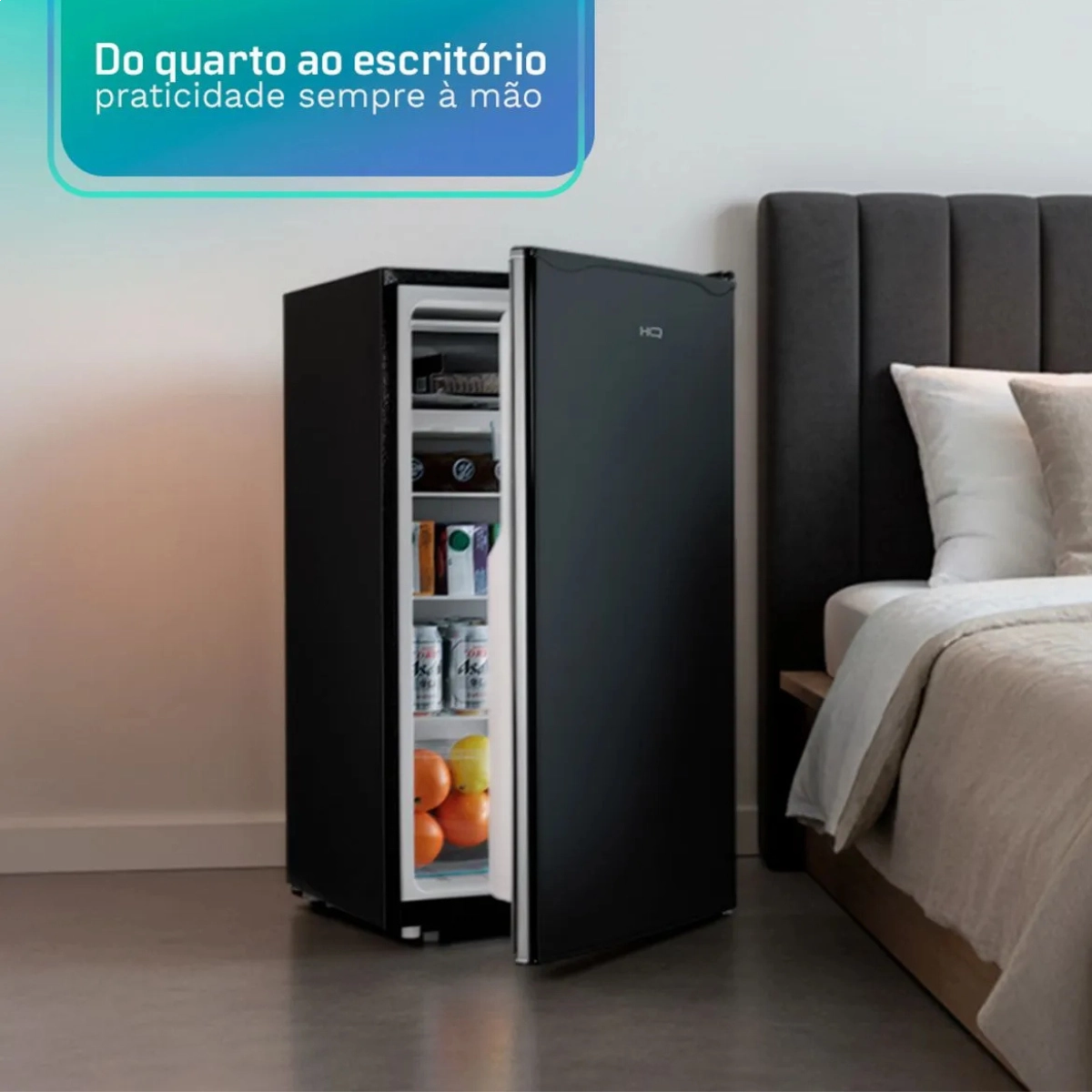 FRIGOBAR HQ BC 93 LITROS PRETO 127V PORTA REVERSIVEL 