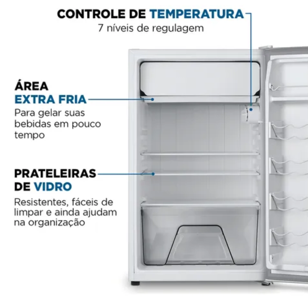 FRIGOBAR MONDIAL 120L PORTA REVERSÍVEL BRANCO