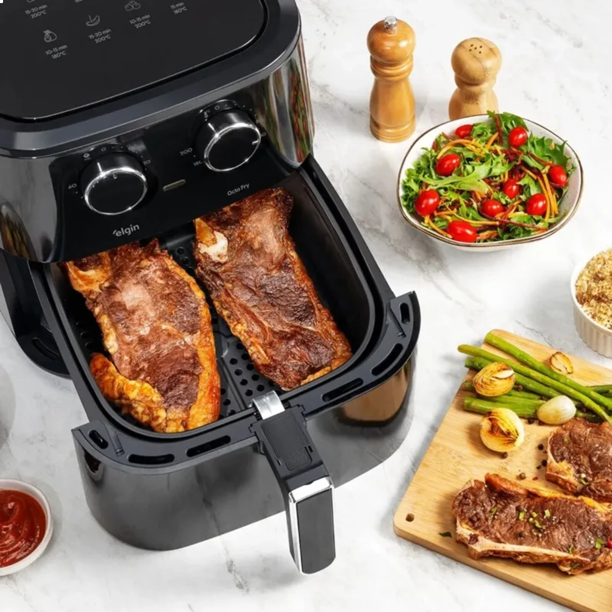 FRITADEIRA AIR FRYER ELGIN OCTO FRY 8 LITROS PRETA 1.800W 127V FRITADEIRA AIR FRYER ELGIN OCTO FRY 8 LITROS PRETA 1.800W 127V