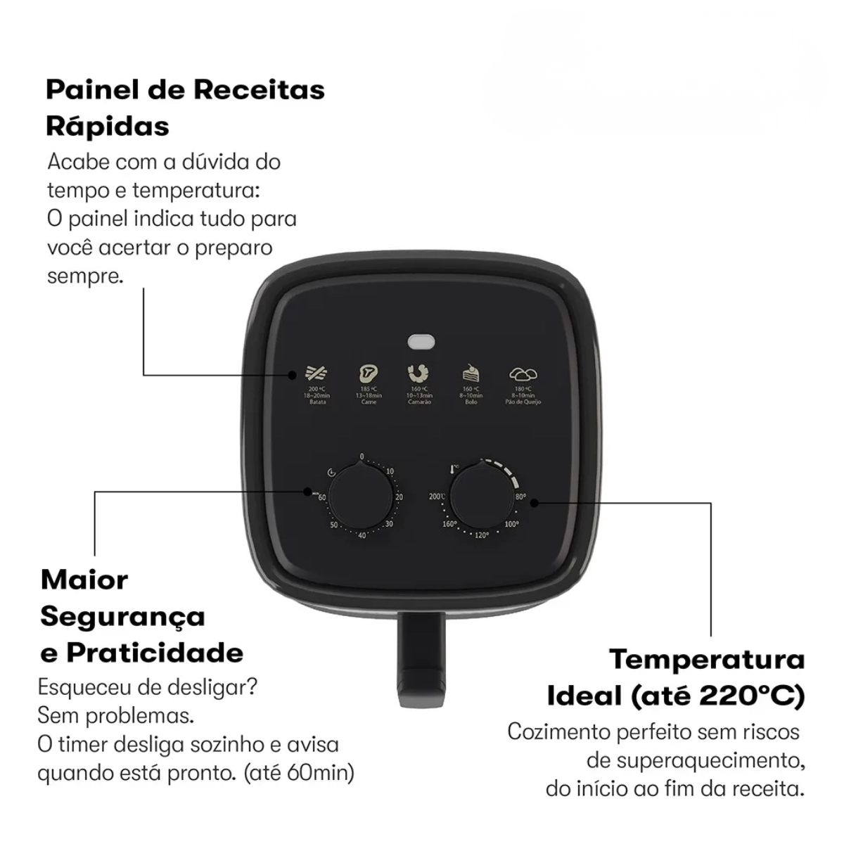 FRITADEIRA AIR FRYER ITATIAIA ANTIADERENTE 3,5L PRETA 127V 1300W COM TIMER