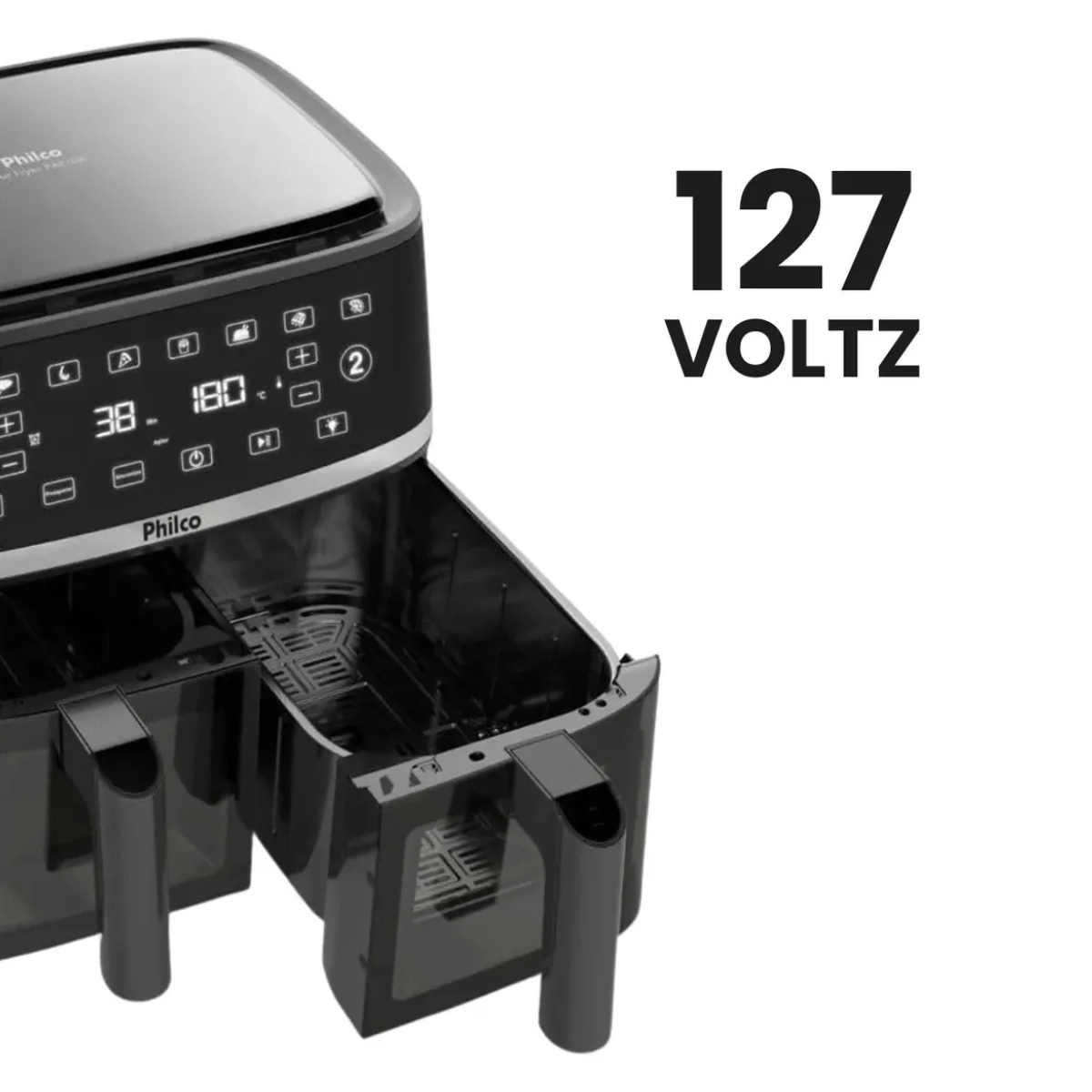 FRITADEIRA AIR FRYER PHILCO 10L CESTO DUAL ZONE 2000W PAF10A 127V FRITADEIRA AIR FRYER PHILCO 10L CESTO DUAL ZONE 2000W PAF10A 127V