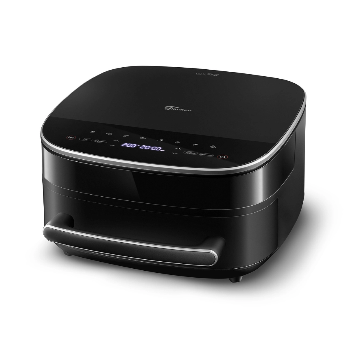 FRITADEIRA AIRFRYER COMPACTA 6 LITROS FISCHER DUAL GRILL  PRETA 127V