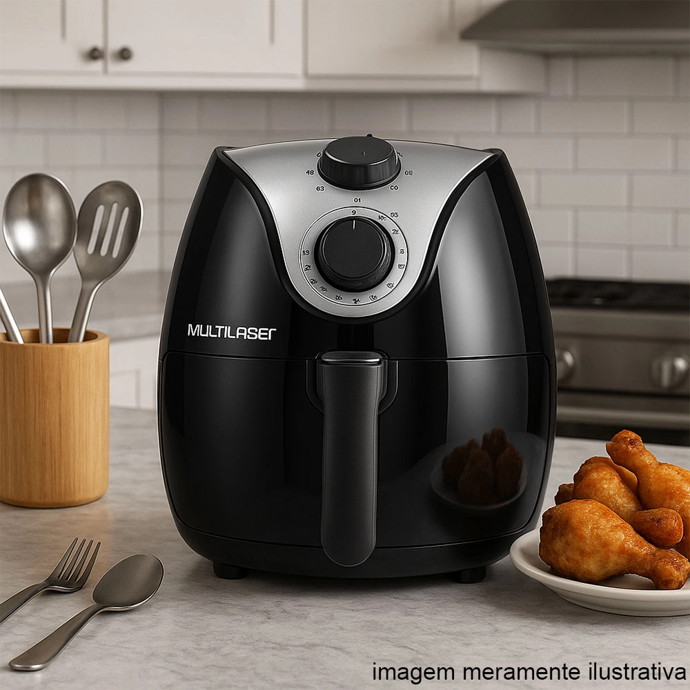 Fritadeira Elétrica Air Fryer 4 Litros 220v Preta Multilaser - Ce022 Fritadeira Elétrica Air Fryer 4 Litros 220v Preta Multilaser - Ce022