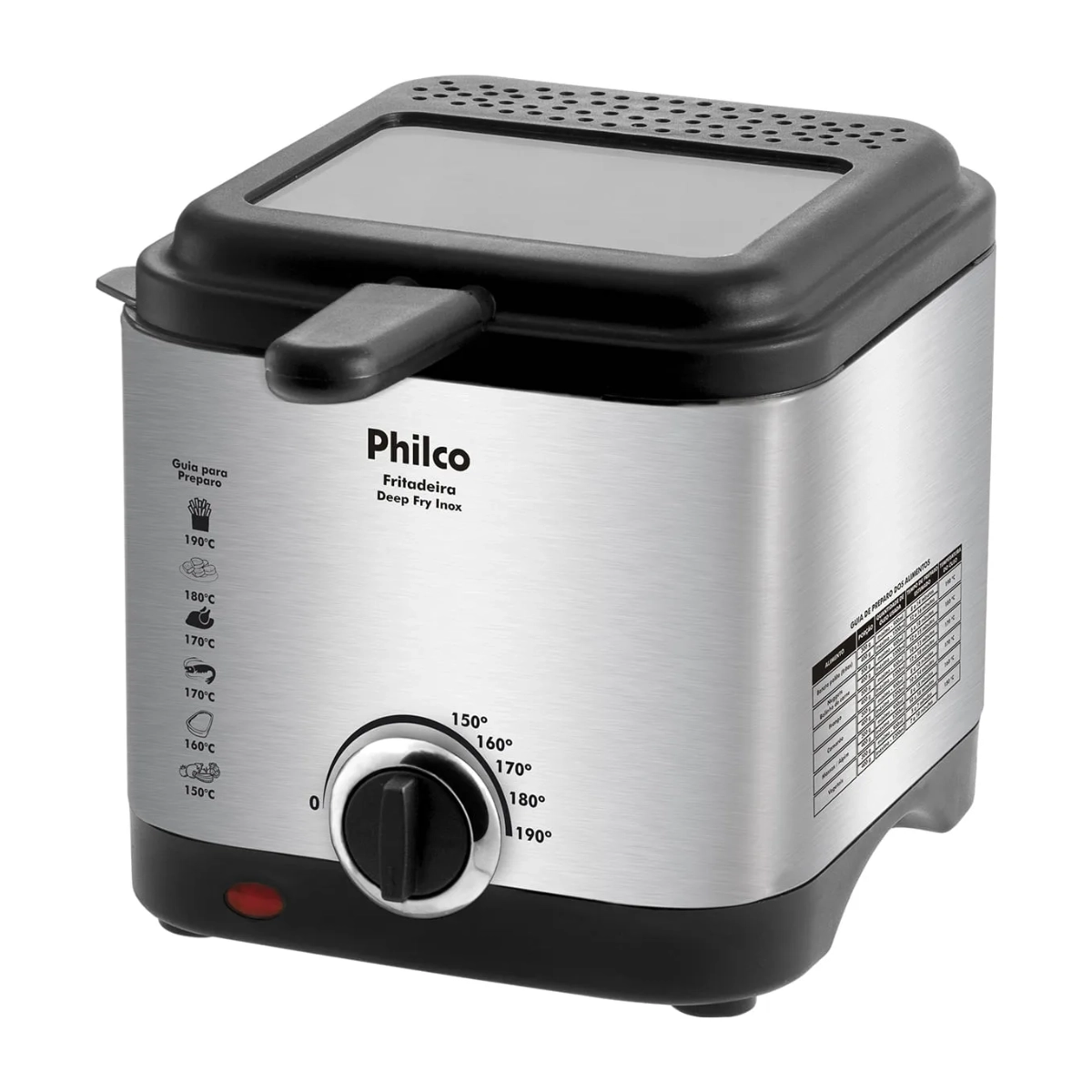 FRITADEIRA ELÉTRICA PHILCO 900W DEEP FRY INOX 1,8 LITROS 220V