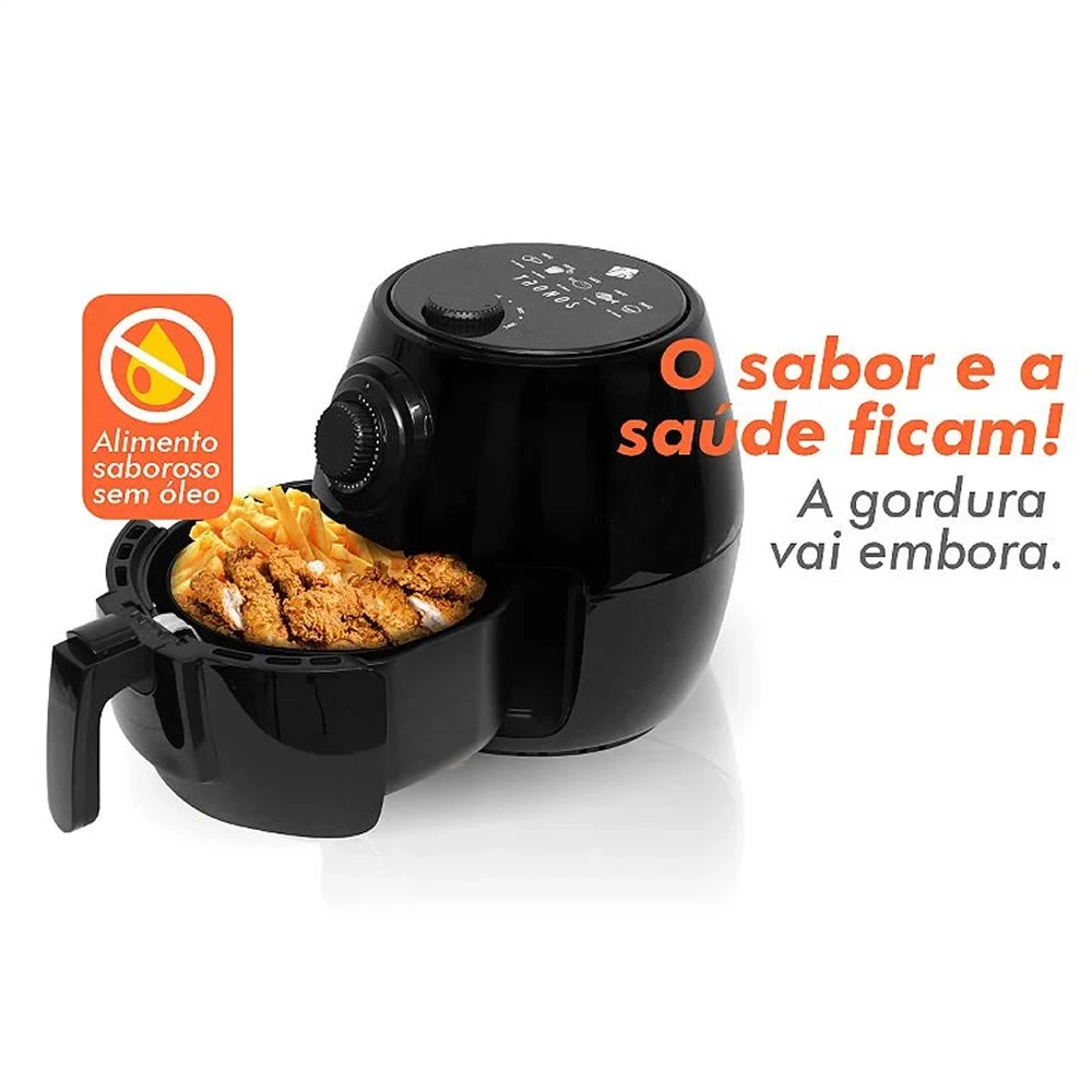 Fritadeira Eletrica Air Fryer sem Óleo Tronos 3 Litros com Timer 127v