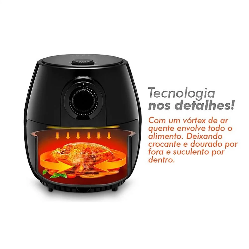 Fritadeira Eletrica Air Fryer sem Óleo Tronos 3 Litros com Timer 220v Fritadeira Eletrica Air Fryer sem Óleo Tronos 3 Litros com Timer 220v