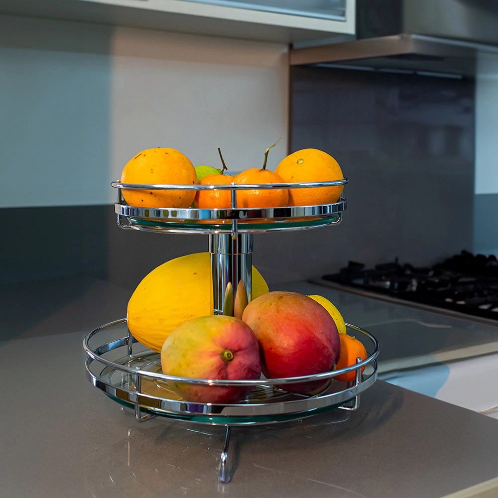 Fruteira Elisa de Vidro Dois Andares Schmitt