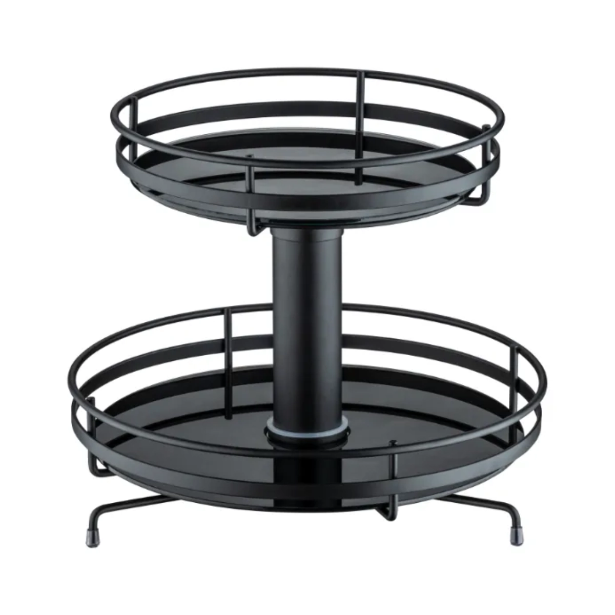 FRUTEIRA REDONDA GIRATÓRIA ELISA DIAMANTE EM VIDRO PRETO FOSCO