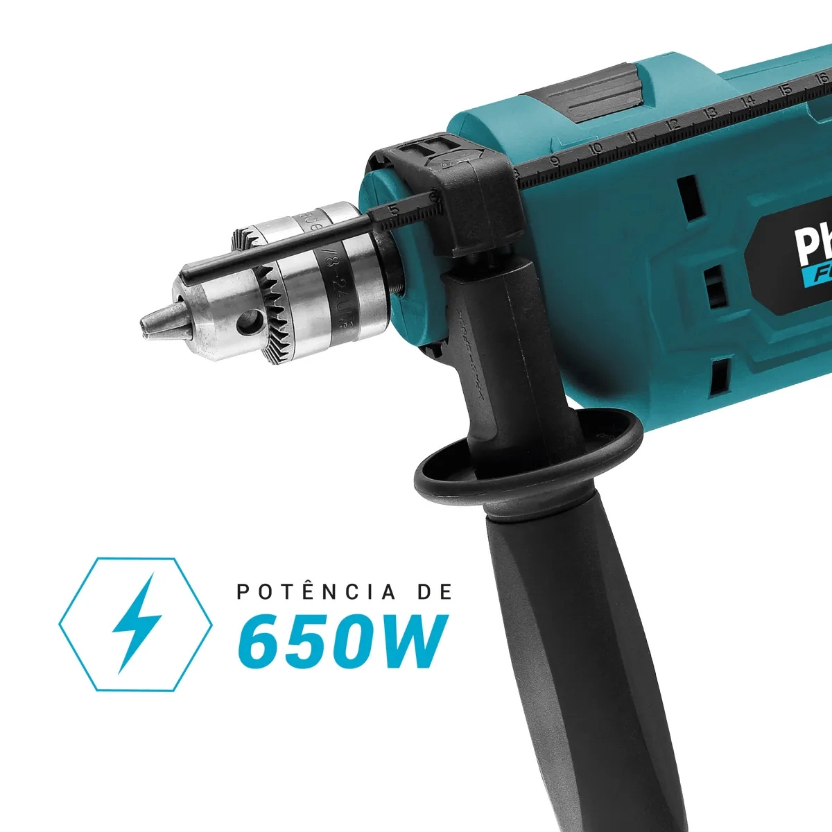 FURADEIRA DE IMPACTO E MALETA PFU01MF 650W PHILCO 127V COR AZUL TURQUESA