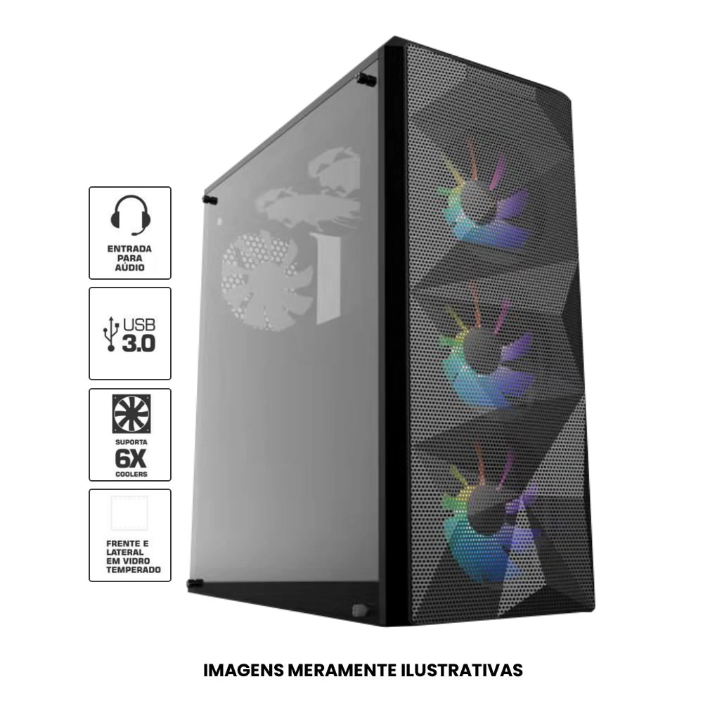Gabinete Brazil Pc Gamer Bpc-c3-8 Black S/ Fonte