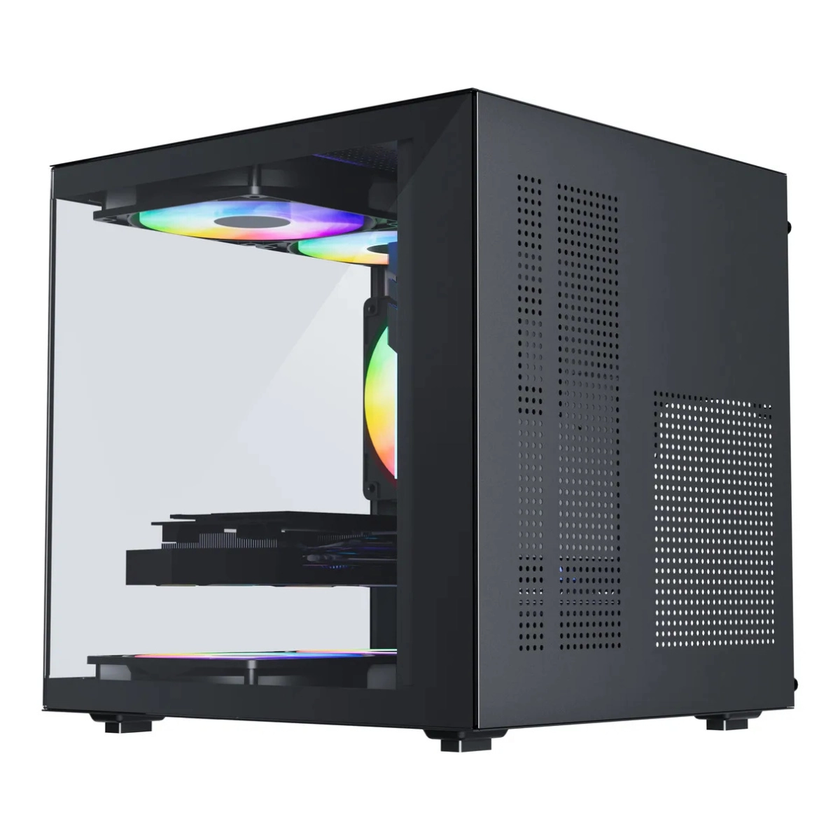 GABINETE GAMER AQUÁRIO LIFE PRO BG-066 C/ 5 COOLER FANS PRETO