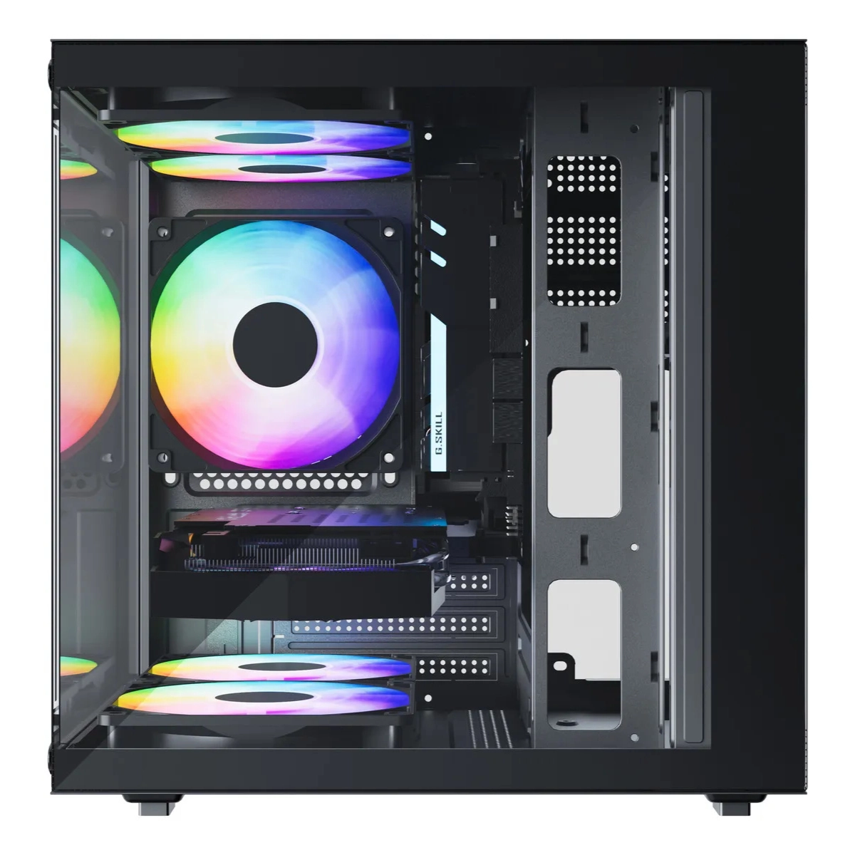 GABINETE GAMER AQUÁRIO LIFE PRO BG-066 C/ 5 COOLER FANS PRETO