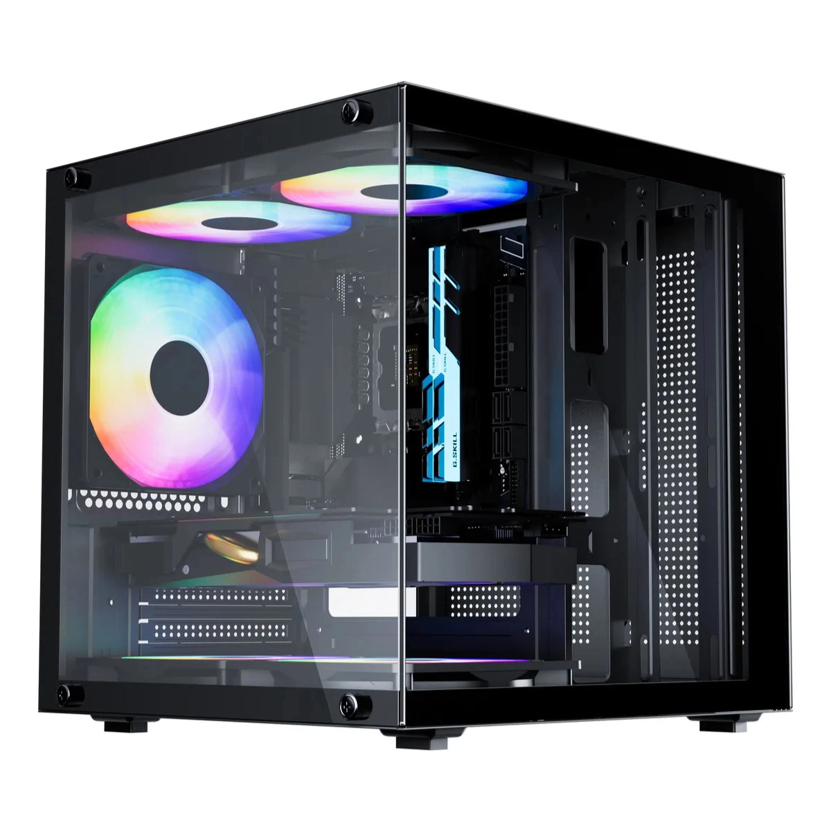 GABINETE GAMER AQUÁRIO LIFE PRO BG-066 C/ 5 COOLER FANS PRETO