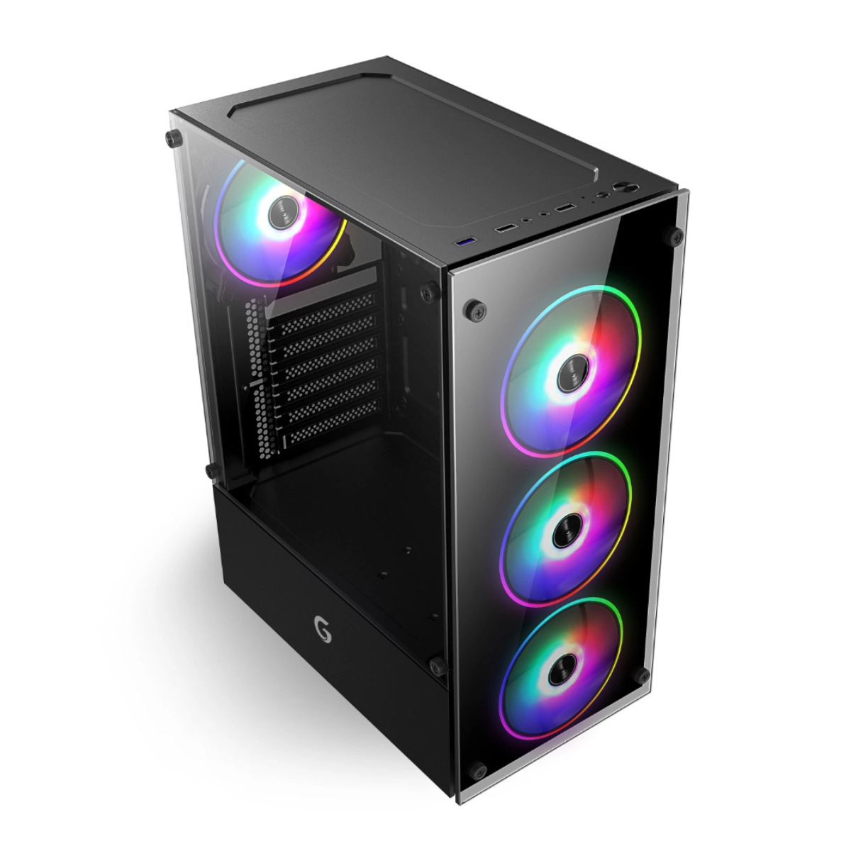 GABINETE GAMER R61B BLACK ATX COM FANS RGB 120MM BRX GABINETE GAMER R61B BLACK ATX COM FANS RGB 120MM BRX