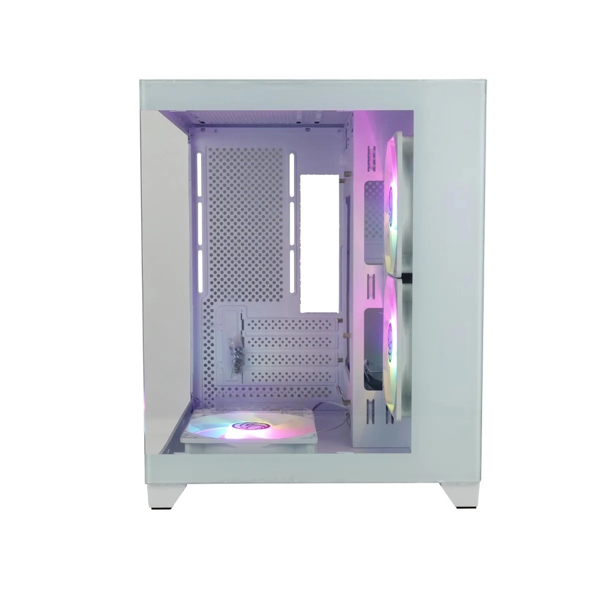 GABINETE MATX BRAZILPC GAMER AQUARIO BPC-240 BRANCO COM 3 COOLER ARCO IRIS SEM FONTE