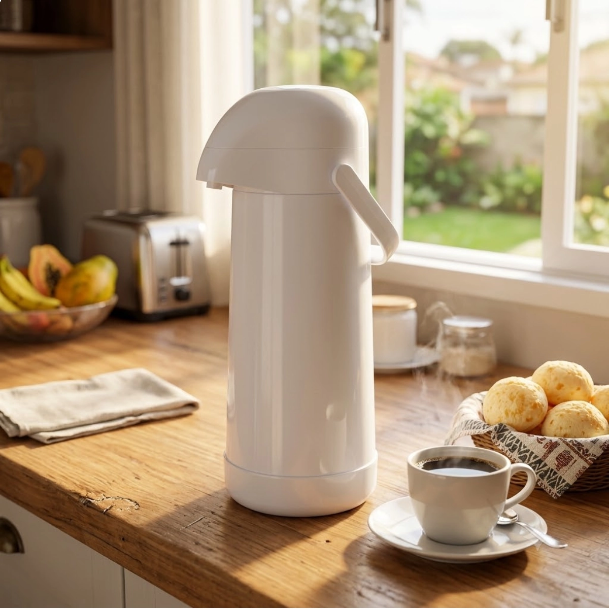 Garrafa Termica 1,8l Termolar Magic Pump Branco
