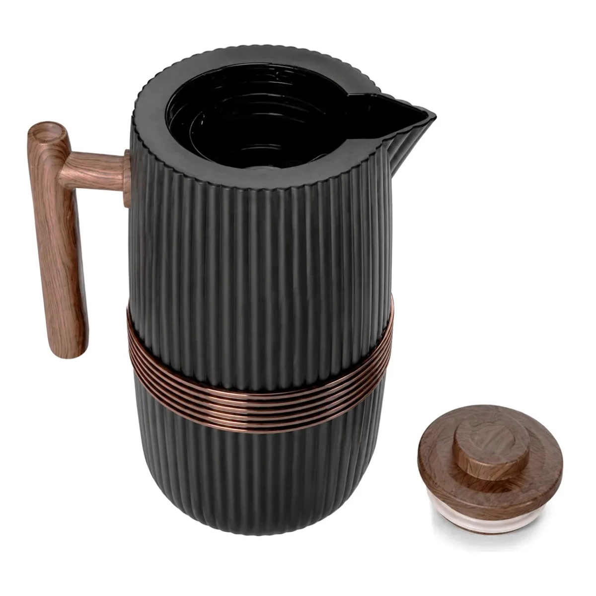 GARRAFA TERMICA NERO WOOD PRETA 1L CAFE E CHA TAMPA CLICK GARRAFA TERMICA NERO WOOD PRETA 1L CAFE E CHA TAMPA CLICK