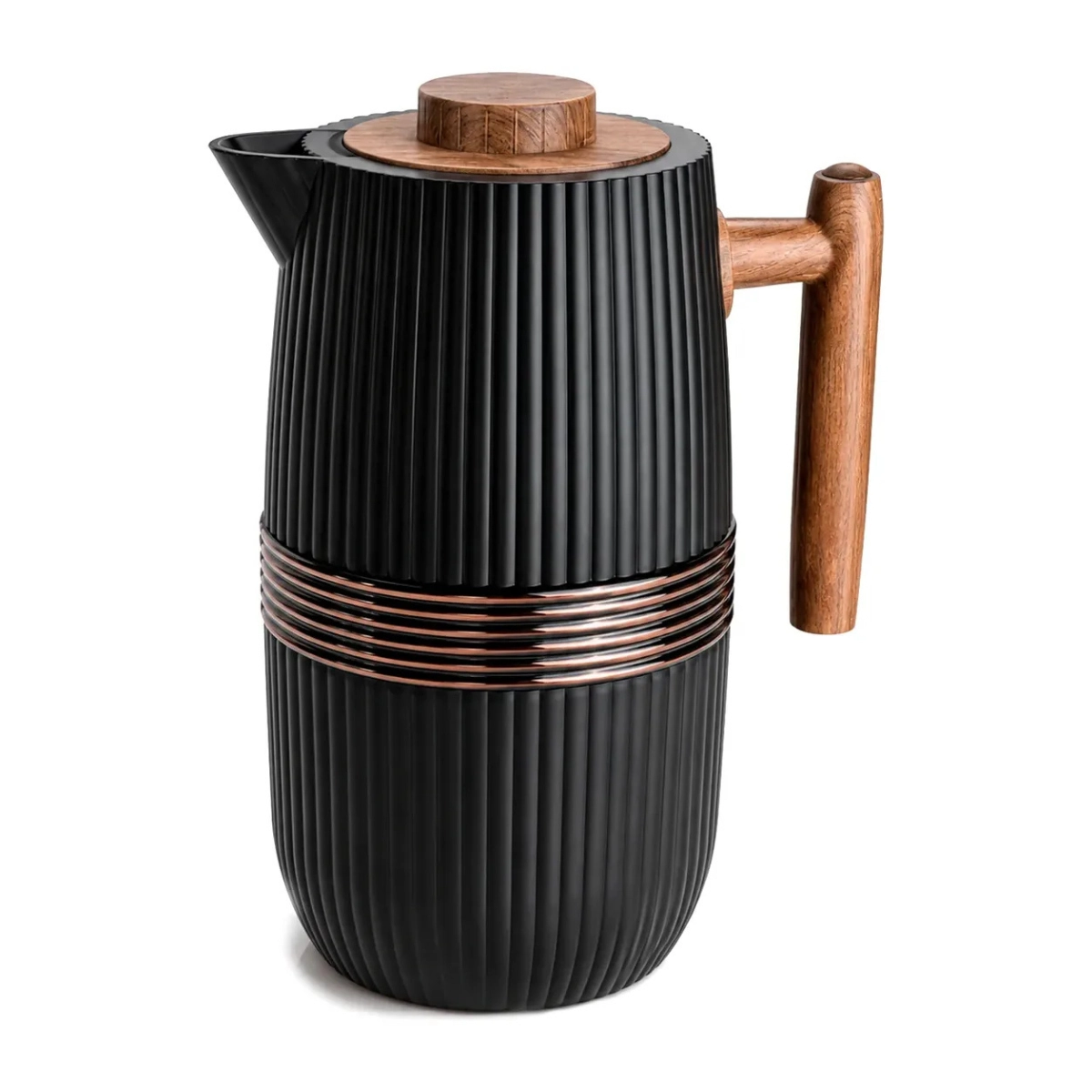 GARRAFA TERMICA NERO WOOD PRETA 1L CAFE E CHA TAMPA CLICK