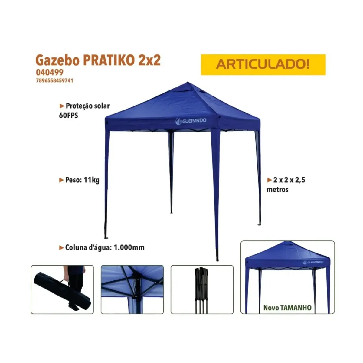 Gazebo Pagoda 2x2 Azul Gazebo Pagoda 2x2 Azul