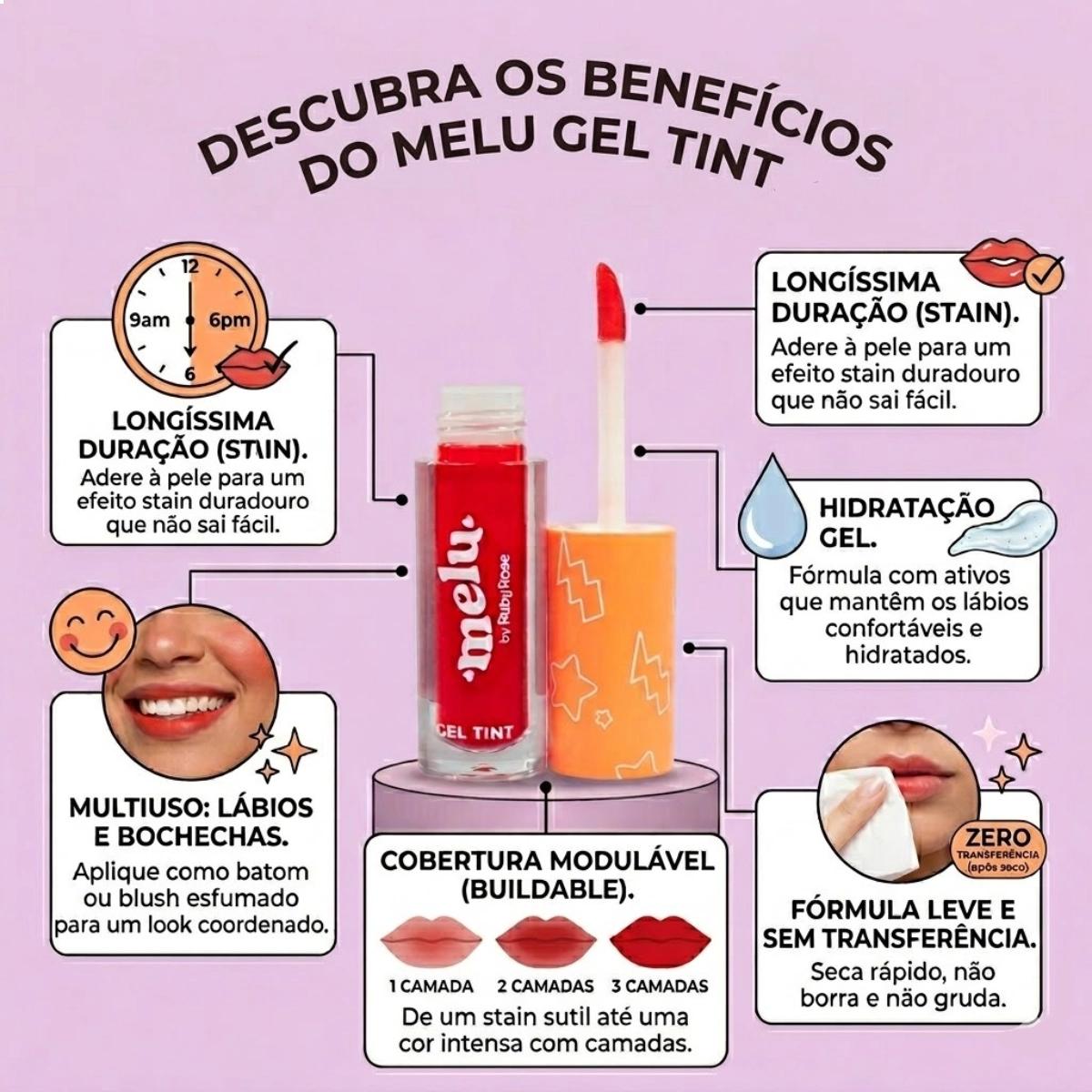 GEL TINT MELU CLEAN CORAL RR82323N RUBY ROSE