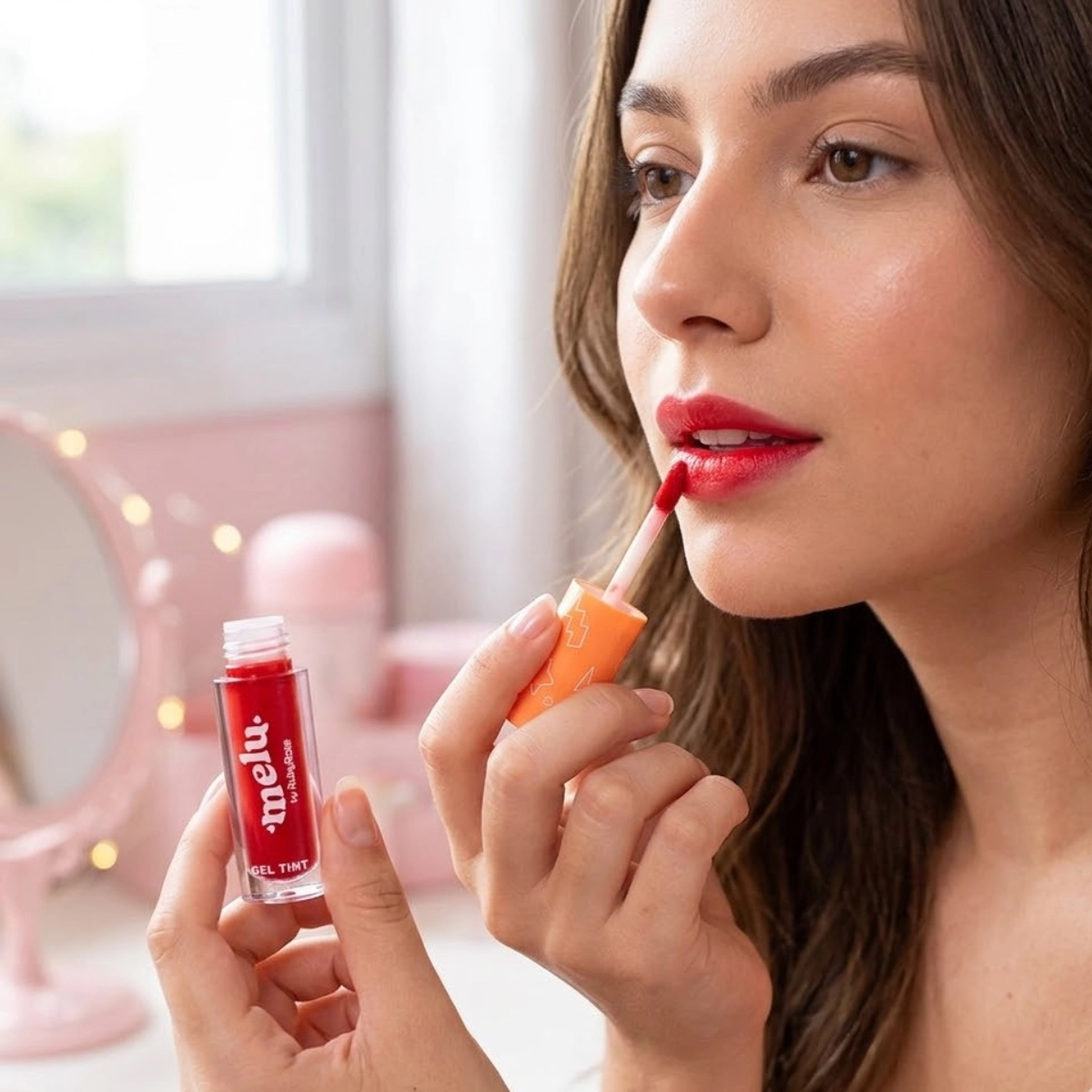 GEL TINT MELU CLEAN CORAL RR82323N RUBY ROSE
