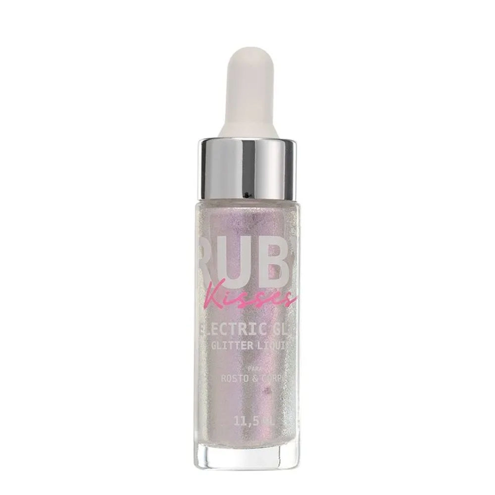 Glitter Líquido Ruby Kisses Electric Glaze Prata Unicorn 12ml
