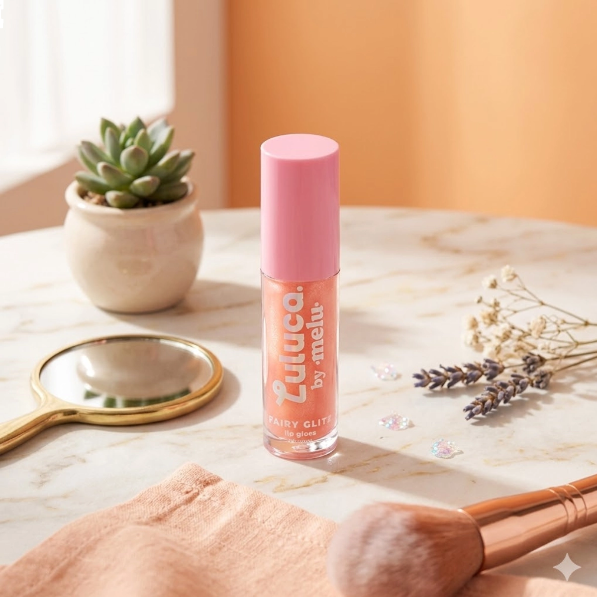 GLOSS LABIAL FAIRY GLITZ LULUCA BY MELU  RRL6411 COM ÓLEO DE GIRASSOL E JOJOBA