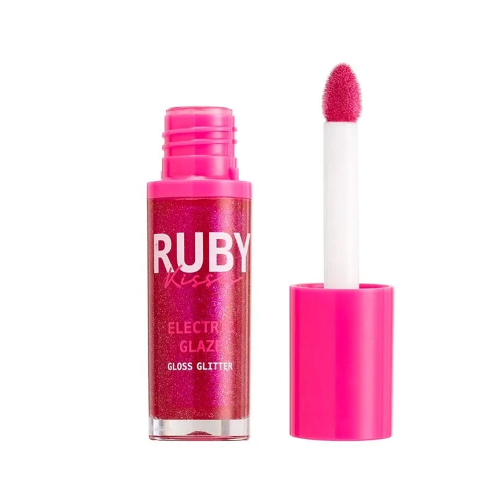 Gloss Labial Glitter Ruby Kisses Electric Glaze Fúcsia 6ml