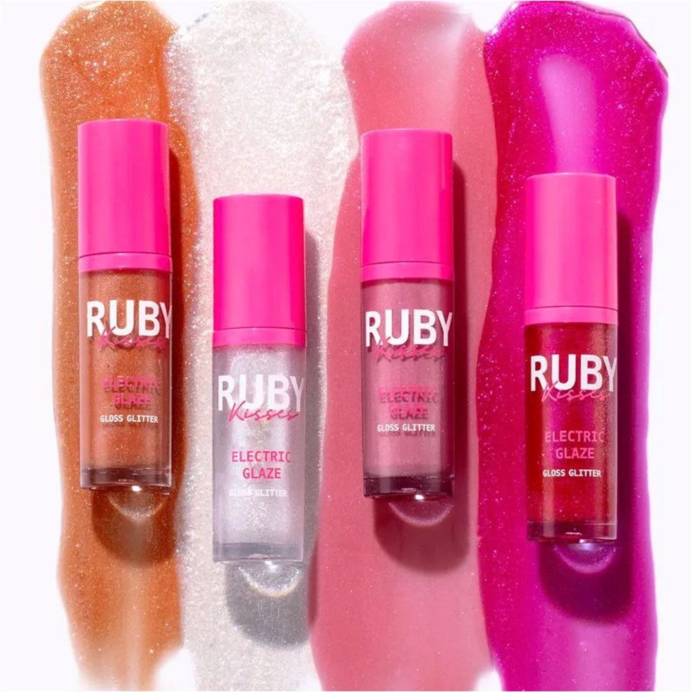 Gloss Labial Glitter Ruby Kisses Electric Glaze Fúcsia 6ml