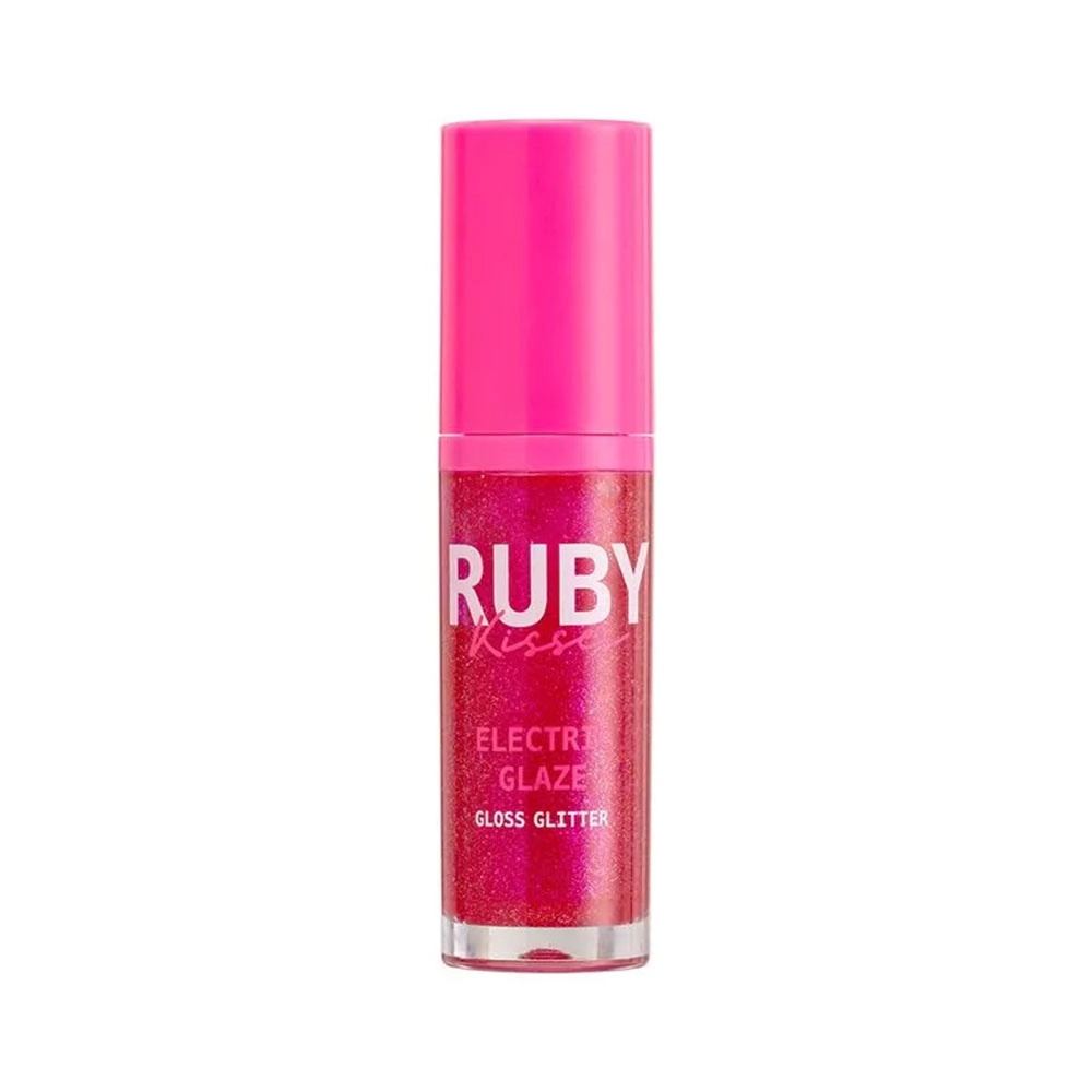 Gloss Labial Glitter Ruby Kisses Electric Glaze Fúcsia 6ml