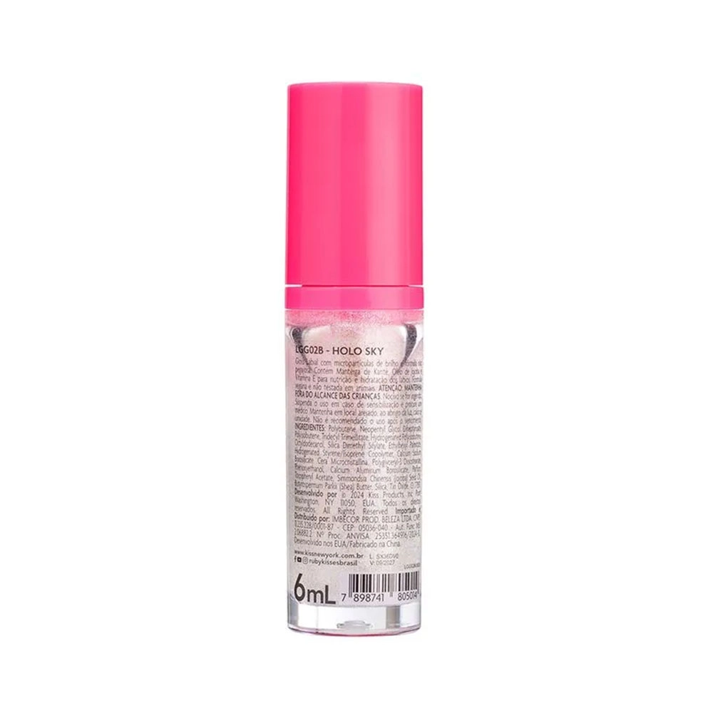 Gloss Labial Glitter Ruby Kisses Electric Glaze Transparente 6ml 