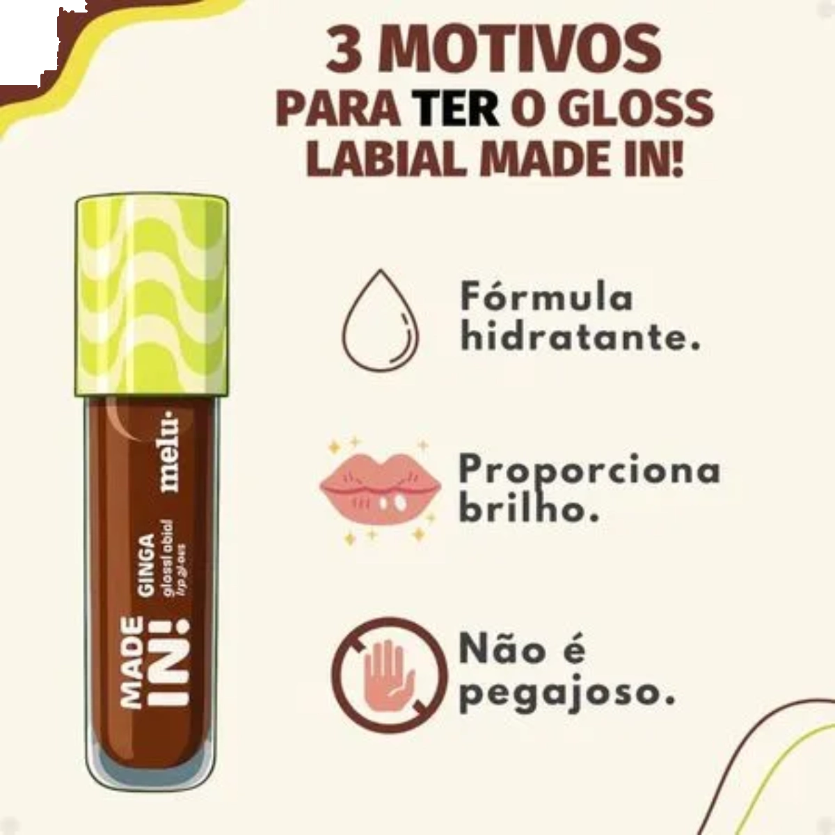 GLOSS LABIAL MELU MADE IN GINGA BALANÇO RR-L6405-6 GLOSS LABIAL MELU MADE IN GINGA BALANÇO RR-L6405-6