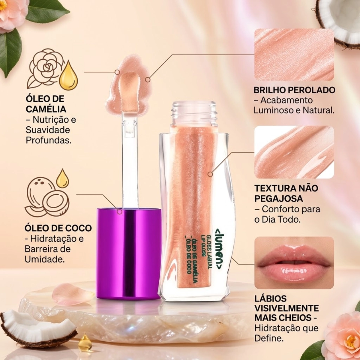 GLOSS LABIAL RUBY ROSE WONDER LUMEN BURNING EFEITO BRILHO