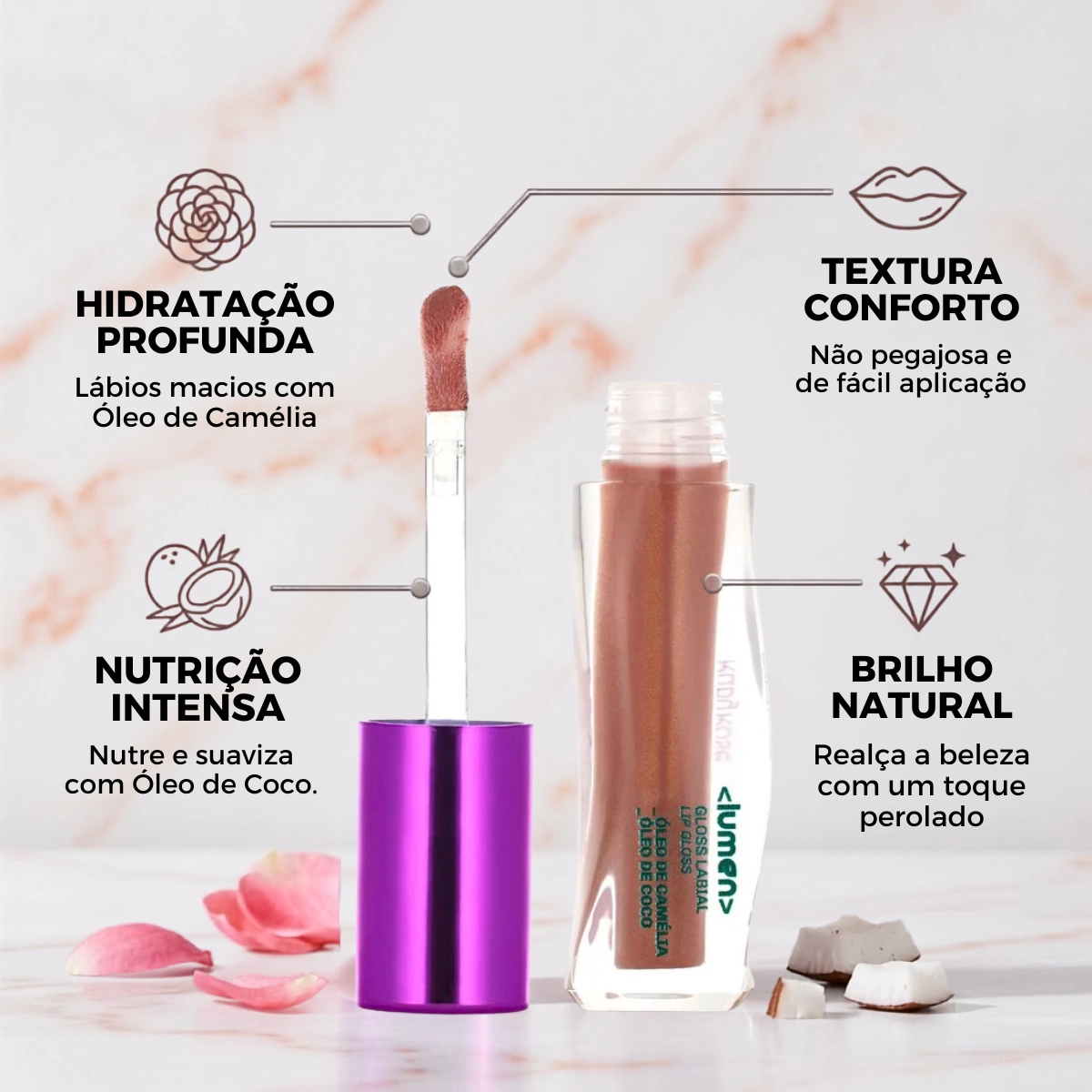 GLOSS LABIAL RUBY ROSE WONDER LUMEN GLORIOUS EFEITO BRILHO GLOSS LABIAL RUBY ROSE WONDER LUMEN GLORIOUS EFEITO BRILHO