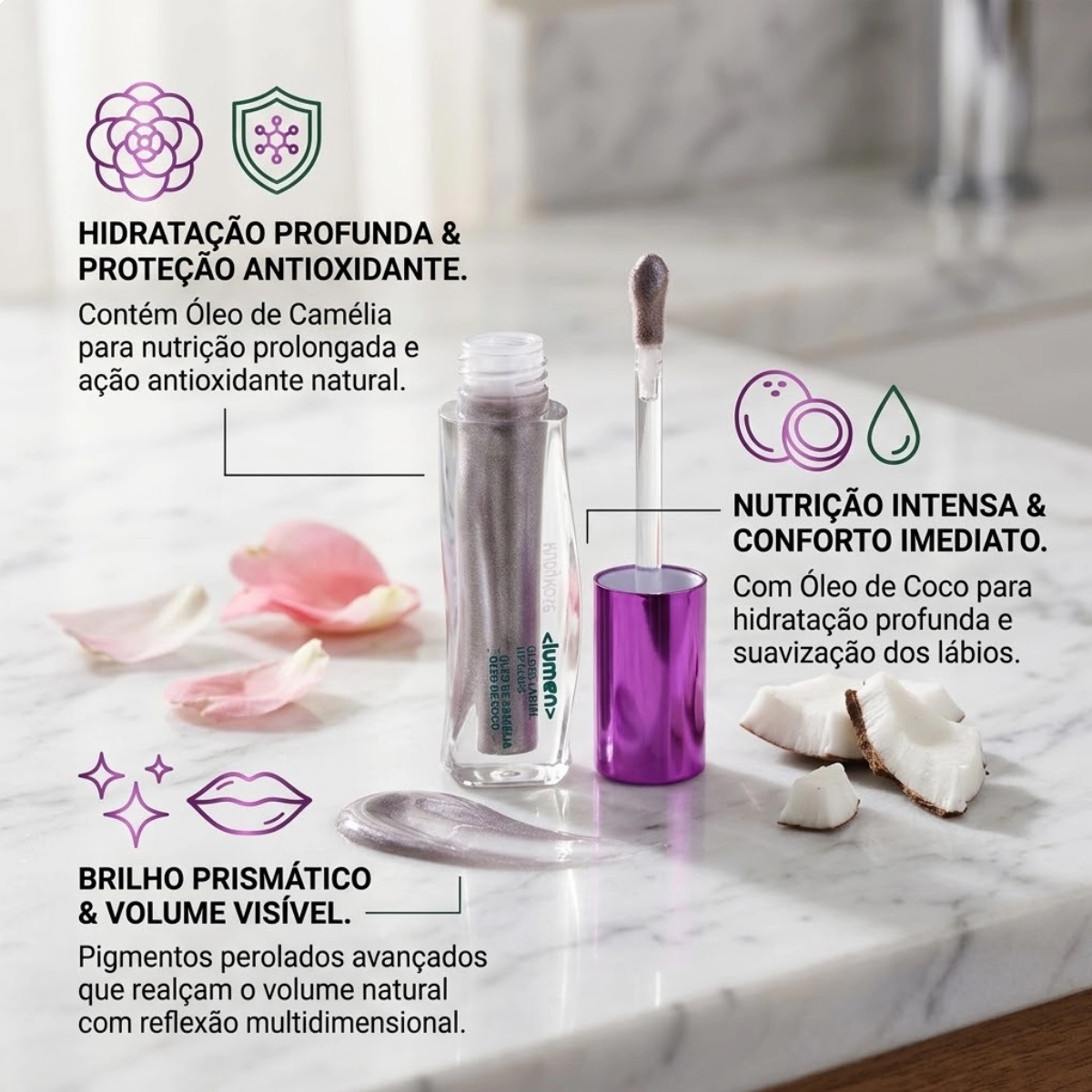 GLOSS LABIAL RUBY ROSE WONDER LUMEN NOCTILUCA EFEITO BRILHO GLOSS LABIAL RUBY ROSE WONDER LUMEN NOCTILUCA EFEITO BRILHO
