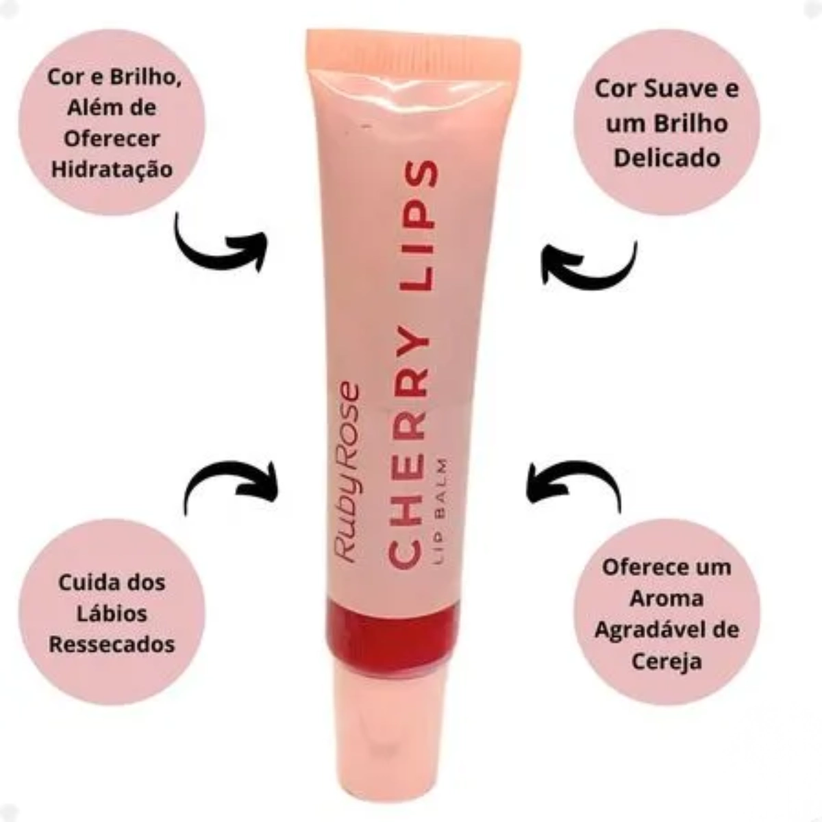 GLOSS LIP BALM LABIAL RUBY ROSE CHERRY LIPS CL40