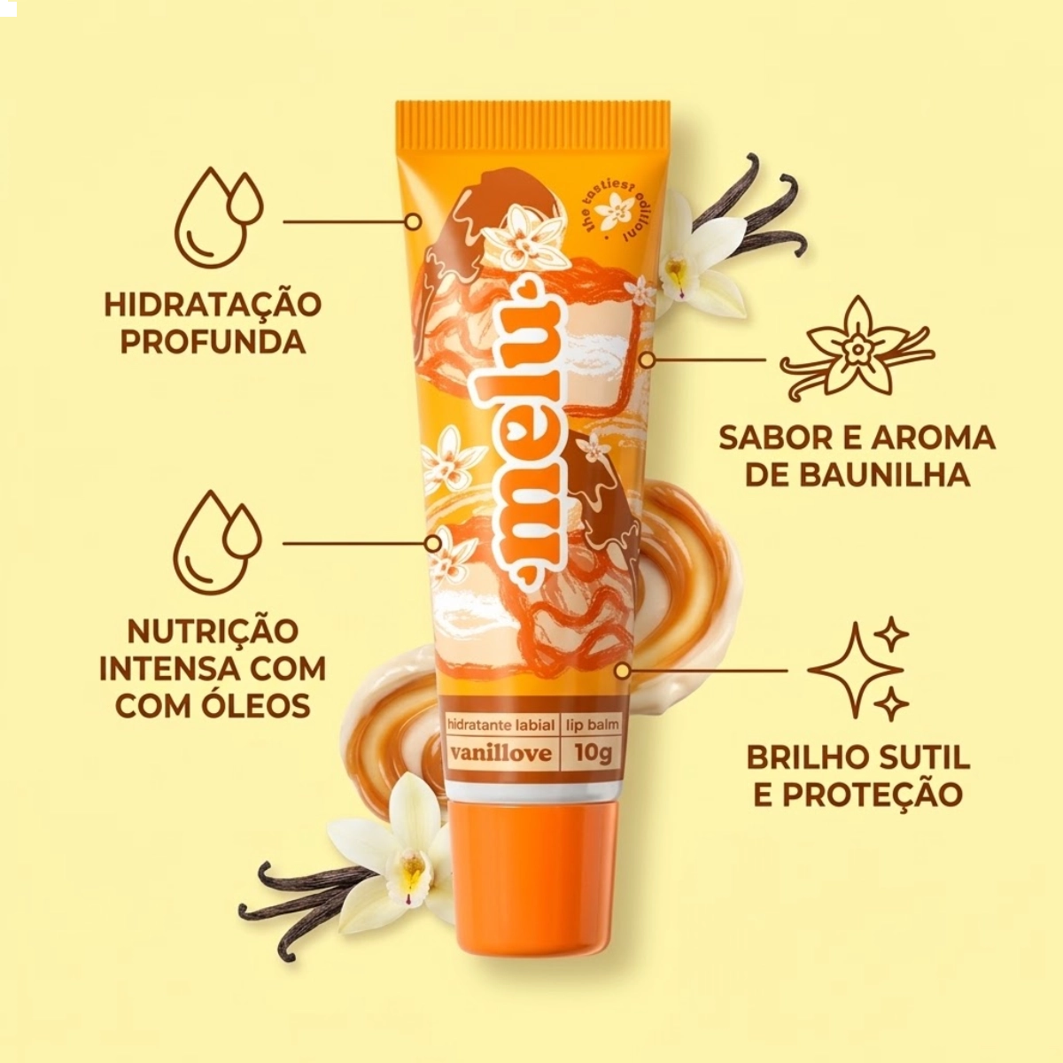 HIDRATANTE LABIAL MELU LIP BALM VANILLOVE 10G HIDRATANTE LABIAL MELU LIP BALM VANILLOVE 10G