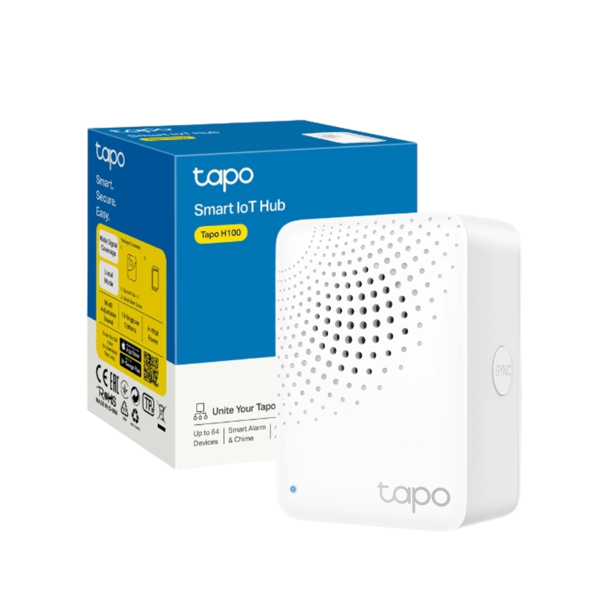 HUB INTELIGENTE DE AUTOMAÇAO COM CAMPAINHA TAPO H100 BRANCO